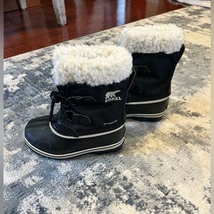 Sorel Kids Black and White Snow Boots